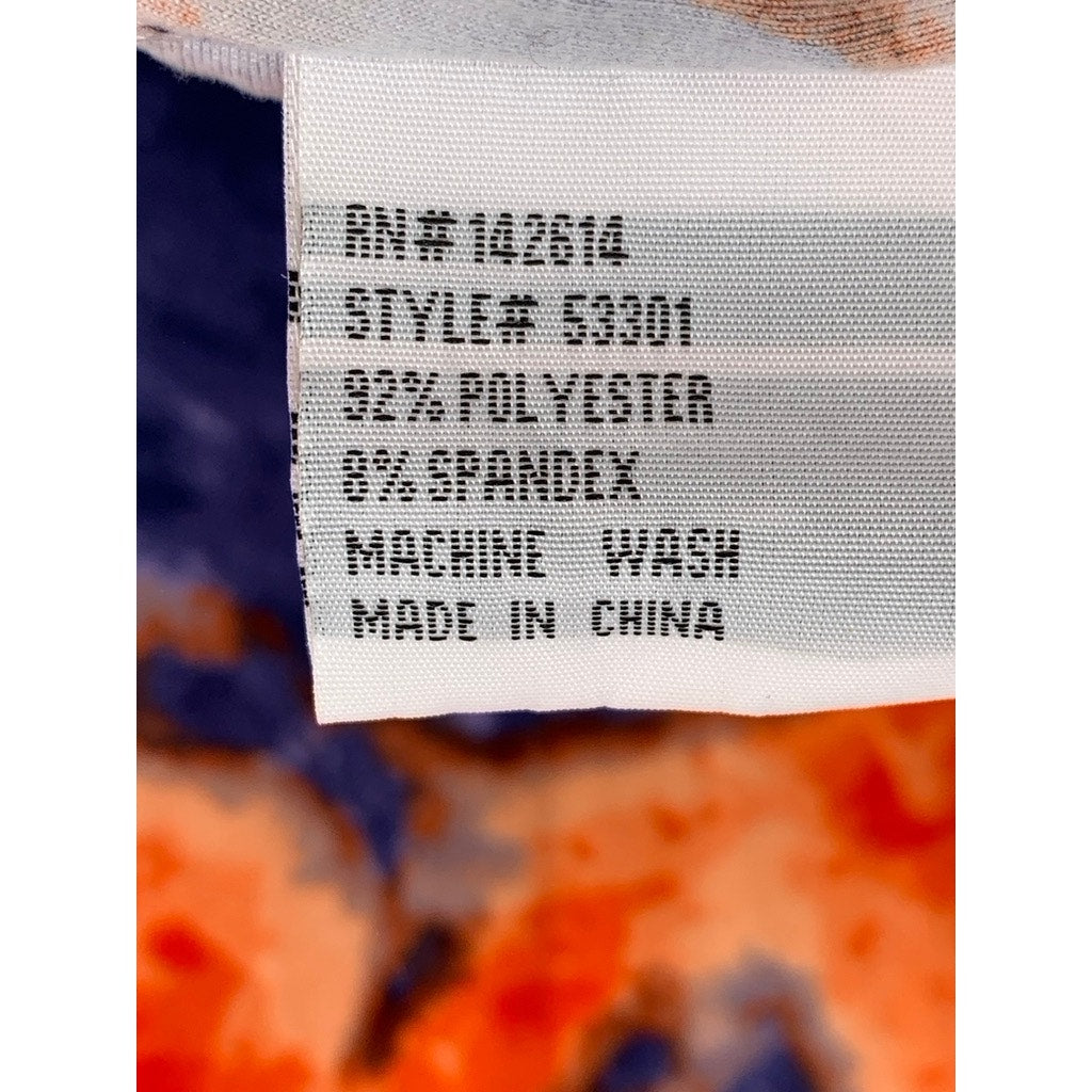 LOVE UNIVERSITY Women's Orange-Blue Tie-Dye V-Neck Tank Maxi Dress SZ M