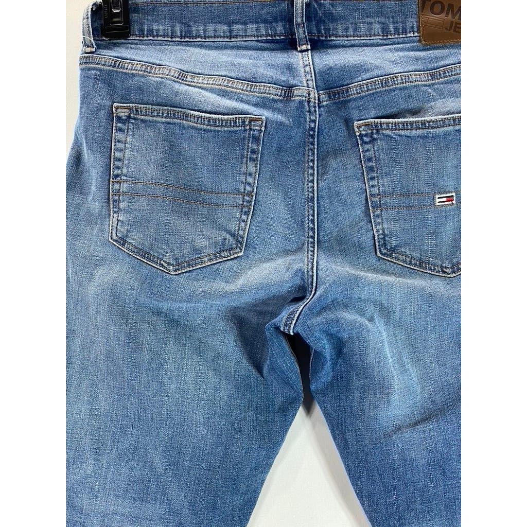 TOMMY HILFIGER JEANS Men's Blue Denim Athletic-Fit Five-Pocket Jeans SZ 33X30