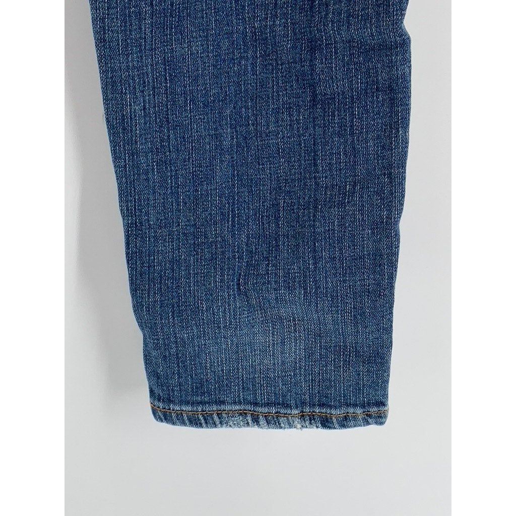 MOSSIMO Women's Dark Blue Denim Distressed Skinny Boyfriend Jeans SZ 6