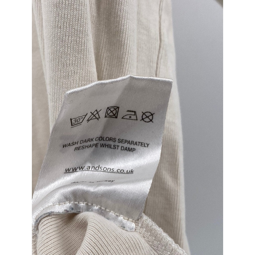 & SONS Men's Beige Casual Short Sleeve Polo Shirt SZ XL