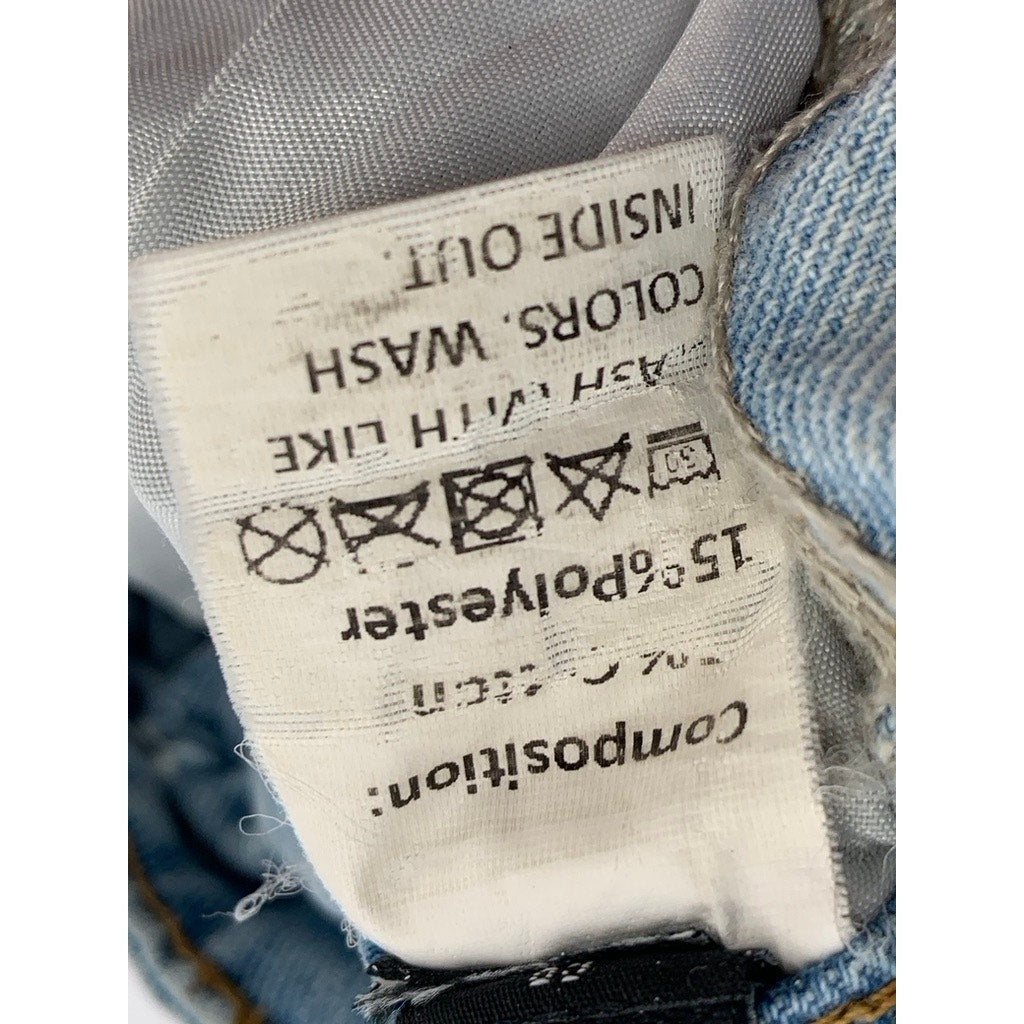SHEIN Women's Light Blue Denim Baggy Fit High-Rise Cargo Carpenter Jeans SZ 2