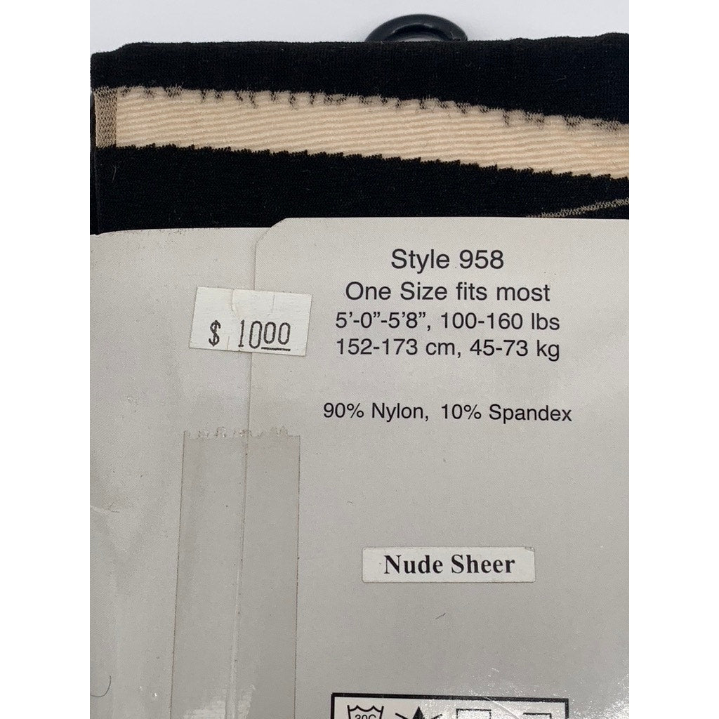 FOOT TRAFFIC Women’s Nude Sheer Striped Pull-On Footed Tights SZ OS