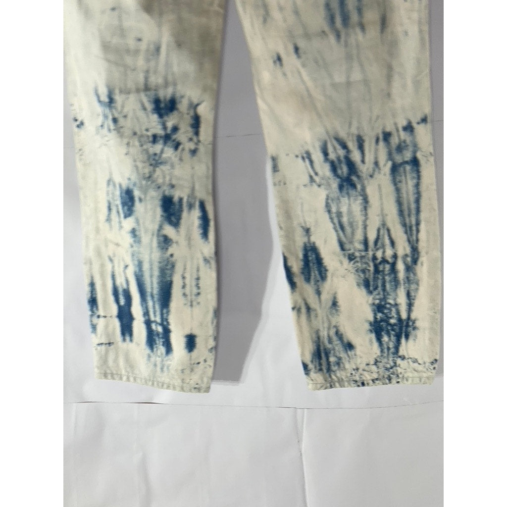 GAP DENIM Women's Pink-Blue Tie-Dye Cheeky Denim Straight Jean SZ 10/30