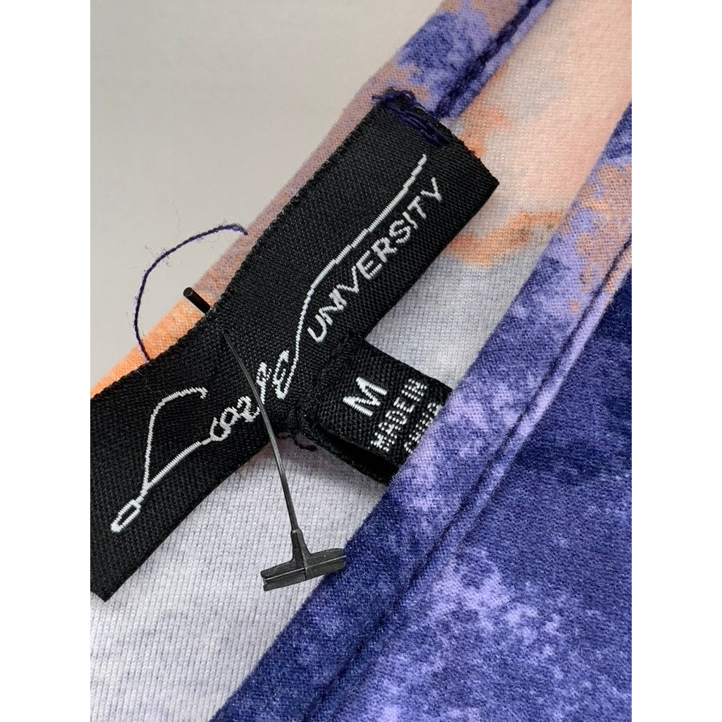 LOVE UNIVERSITY Women's Orange-Blue Tie-Dye V-Neck Tank Maxi Dress SZ M