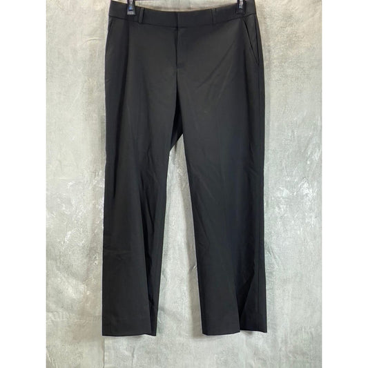 BANANA REPUBLIC Women's Petite Black Solid Martin-Fit Straight-Leg Trouser SZ12P