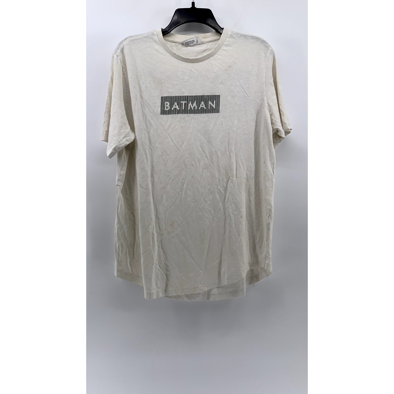 UNBRANDED Men's White Batman Logo Crewneck Short Sleeve T-Shirt SZ L