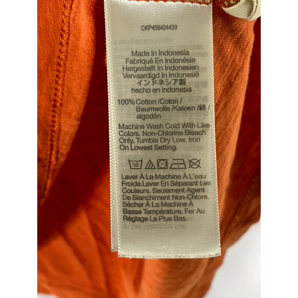 MADEWELL Women’s Orange V-Neck Short Sleeve Casual Top SZ S