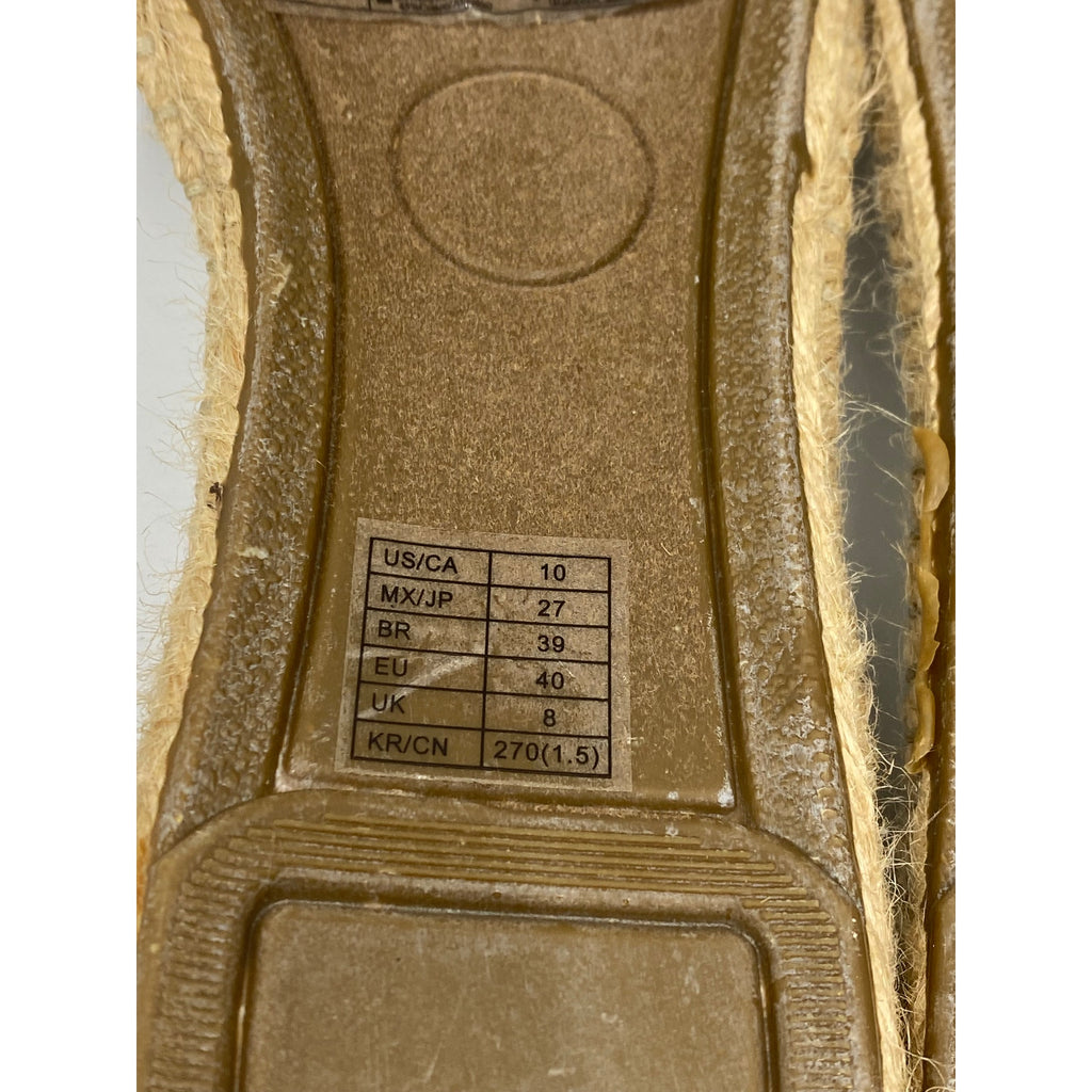 FOREVER 21 Women's Beige Faux-Suede Strappy D-Orsay Flat Espadrille Sandals SZ10