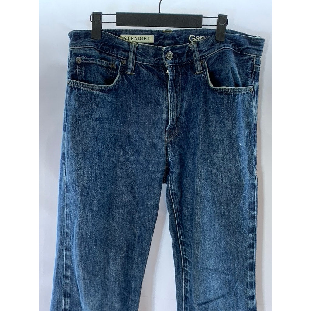 GAP 1969 Men's Blue Relaxed-Fit Straight-Leg Denim Five Pocket Jeans SZ 32X34