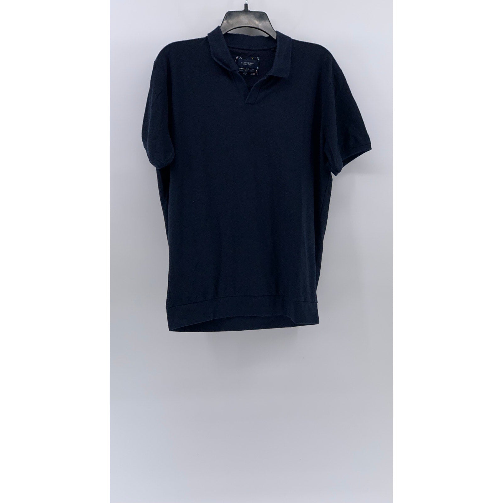 CACTUS MAN Ricky Singh Men's Navy Short Sleeve Classic Fit Polo Shirt SZ L