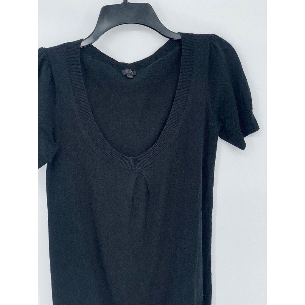 TALULA BABATON Women's Black Solid Knit With Cashmere Short Sleeve Top SZ S