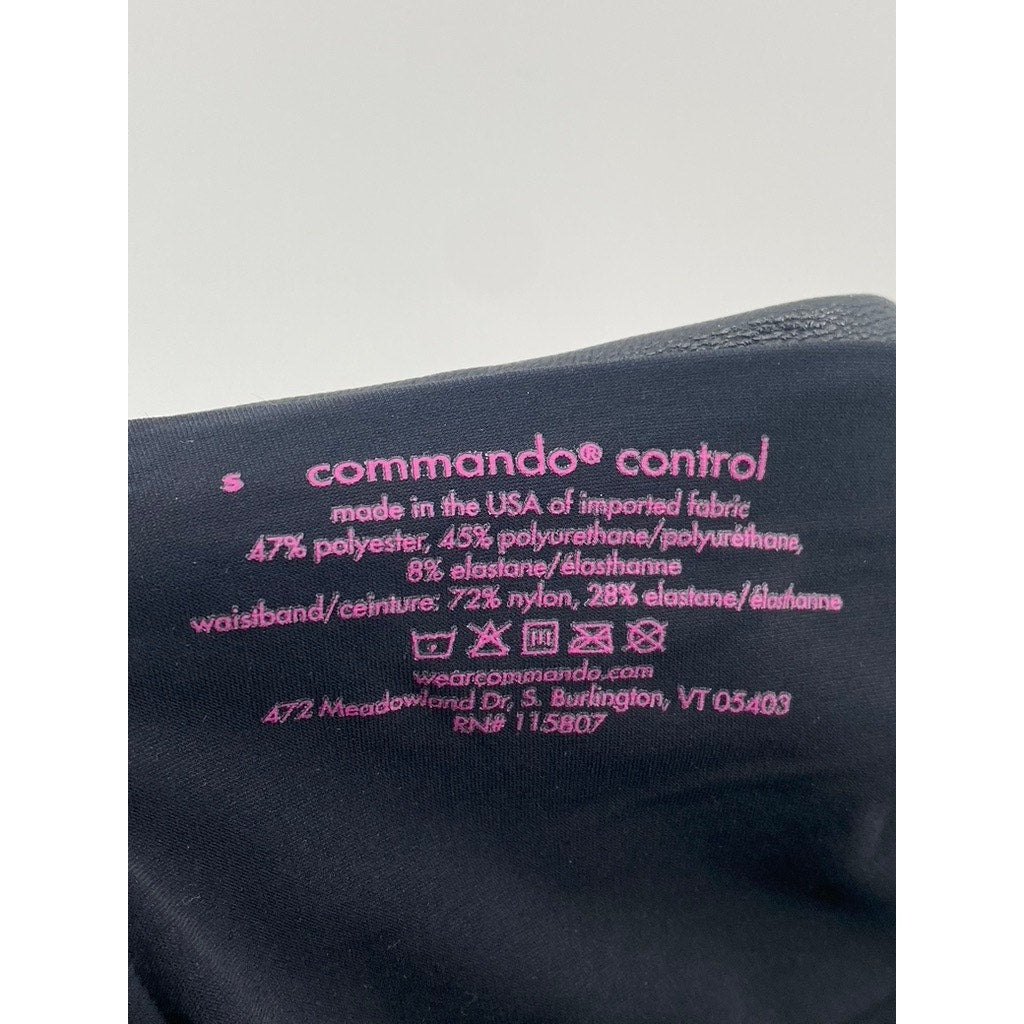 COMMANDO CONTROL Women's Black Faux-Leather High-Rise Ankle Leggings SZ S