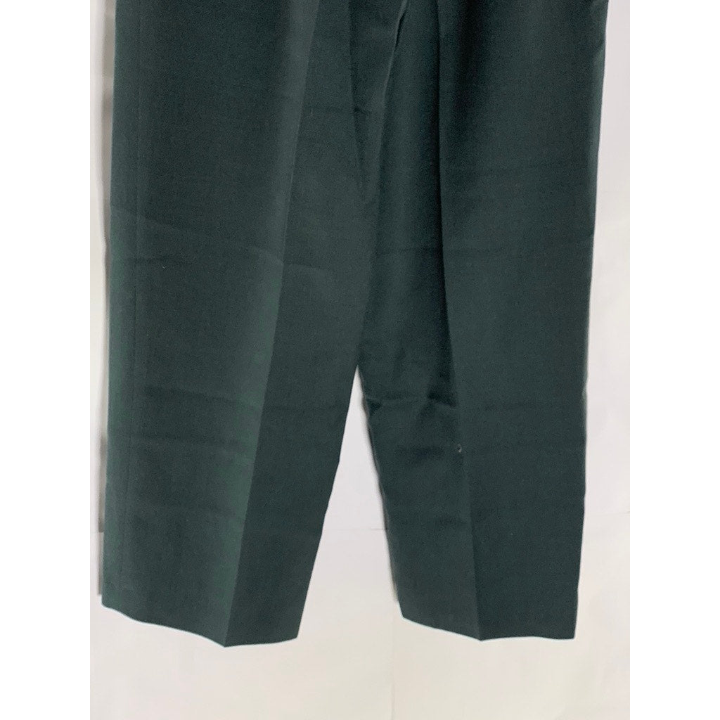 HARVE BENARD Women's Vintage Black Wool Pleated Straight-Leg Pant SZ 8