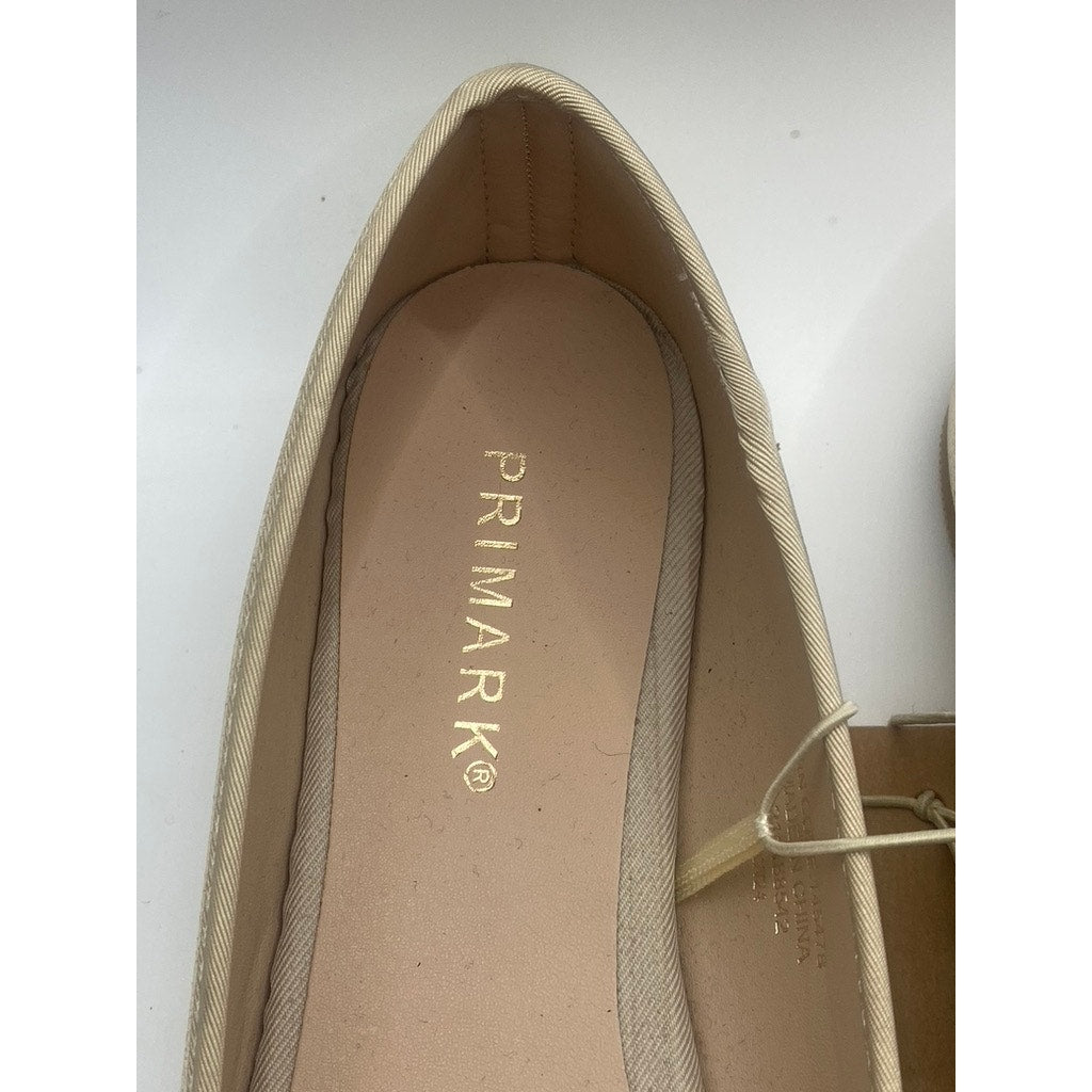 PRIMARK Women's Gold Metallic Round-Toe Slip-On Ballet Flats SZ 8