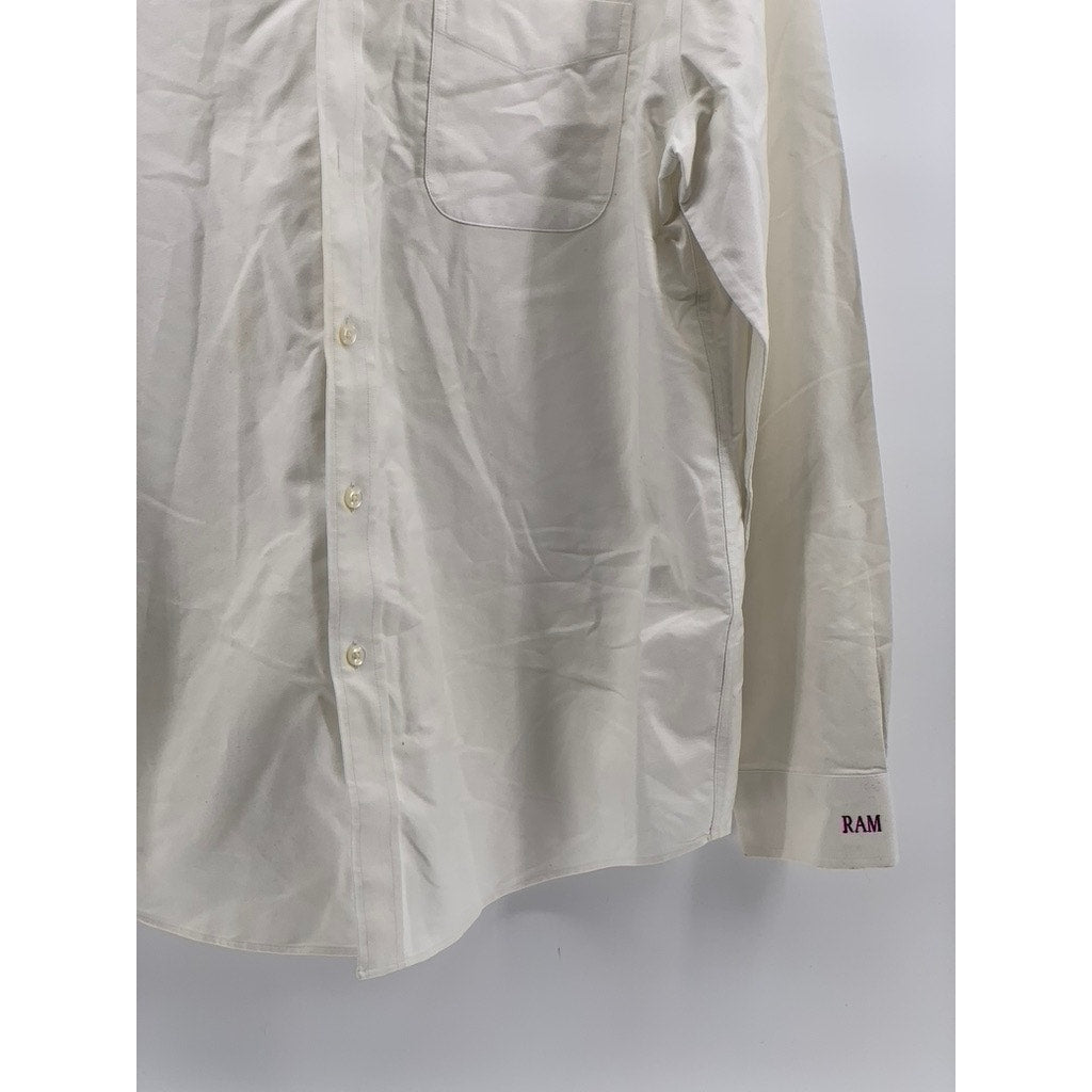 L.L.BEAN Men’s White Solid Slightly Fitted Button-Up Shirt SZ 16.5