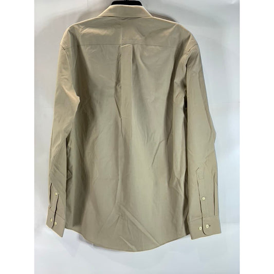 JOSEPH & FEISS Men's Beige Textured Non-Iron Button-Up Dress Shirt SZ 15.5-34/35