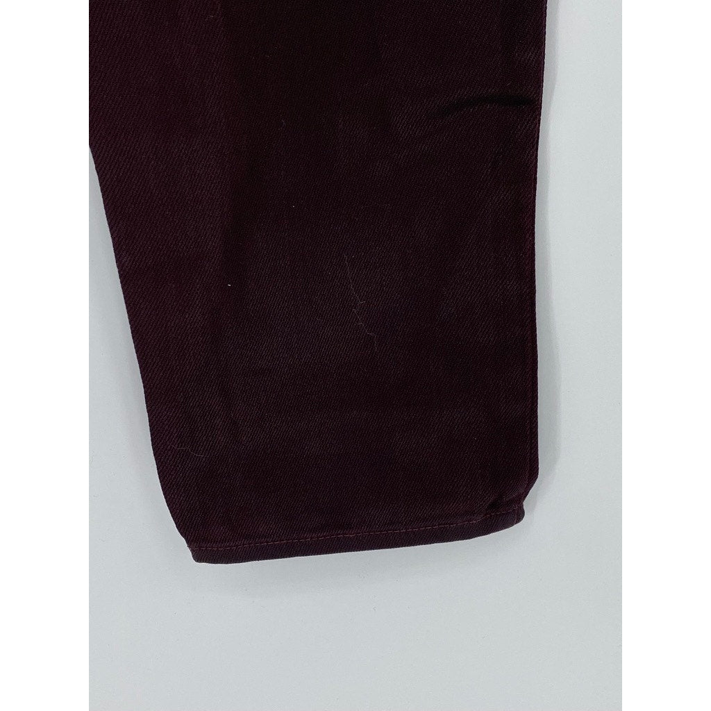 J BRAND Women's Burgundy Coated Super Skinny Lacq Pinot Jeans SZ 27