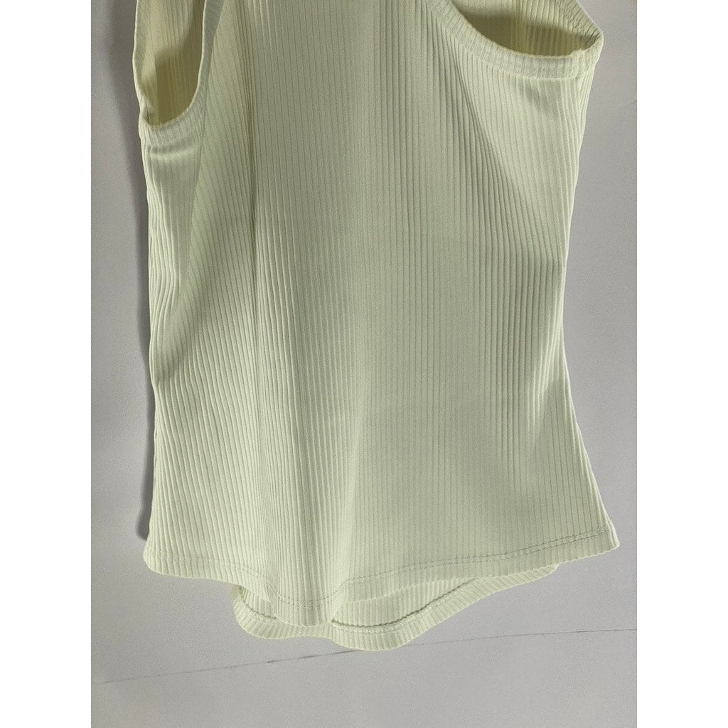 YEAR OF OURS Women's White Rib Sporty Crewneck Tank Top SZ XS