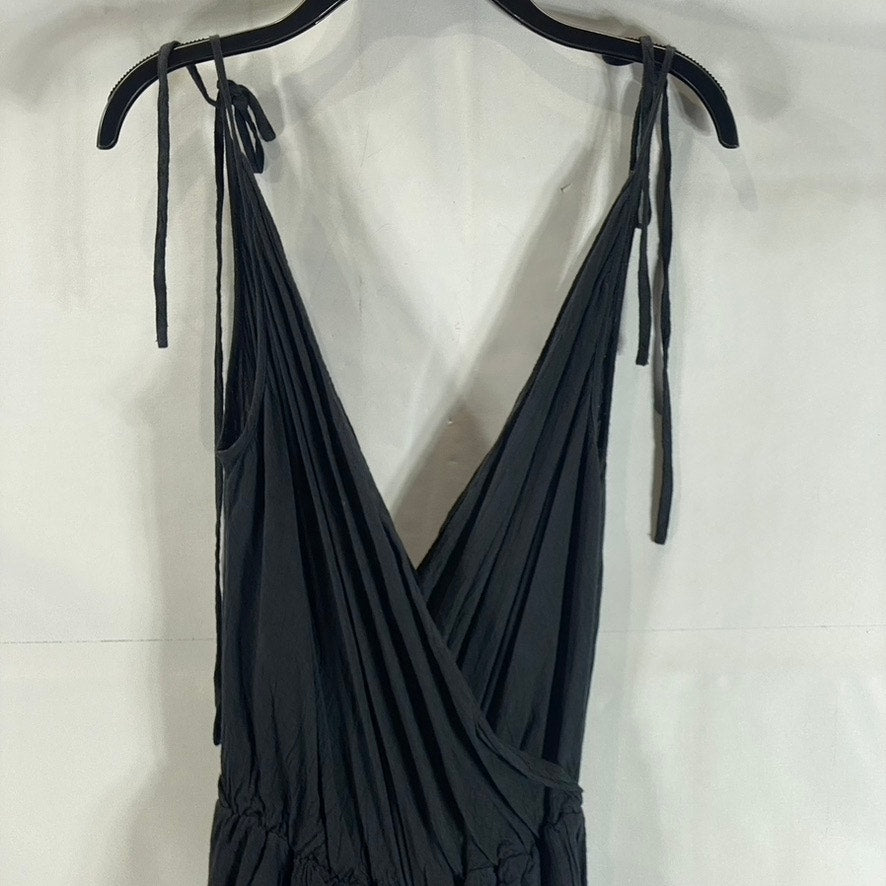 UNBRANDED Women's Black Sleeveless Plunge V-Neck Jumpsuit SZ M