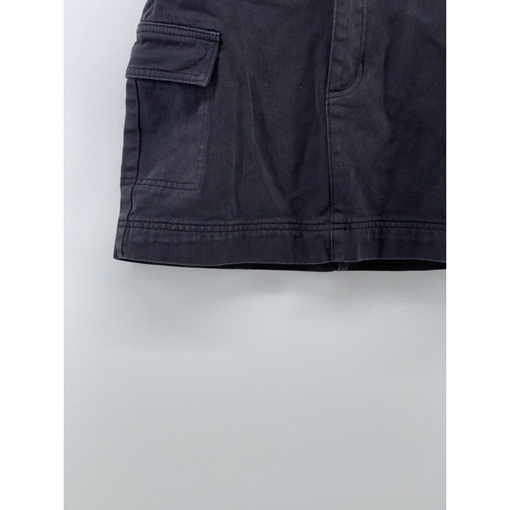 PACSUN Women's Black Denim Buckle Belt A-line Cargo Mini Skirt SZ 26