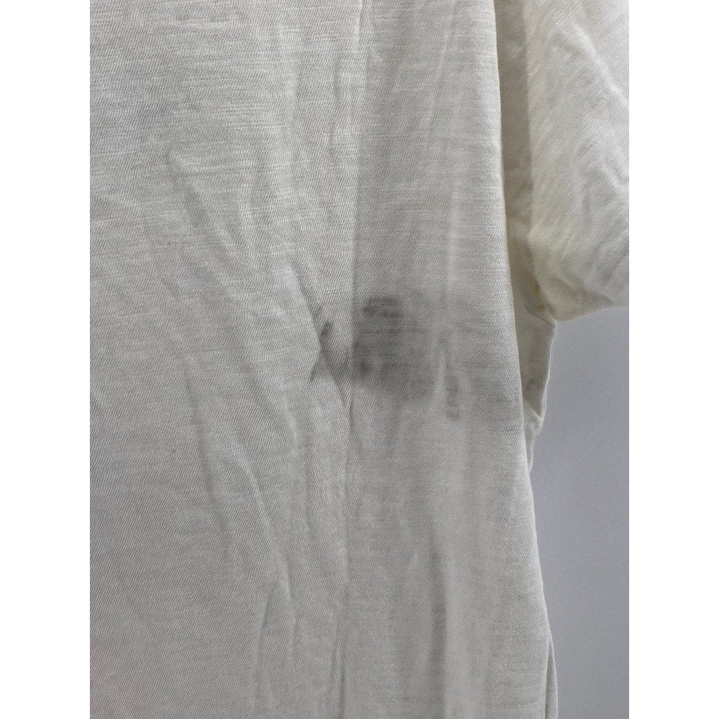 HIRO CLARK Men's White-Black Graphic Crewneck Short Sleeve Casual T-Shirt SZ M