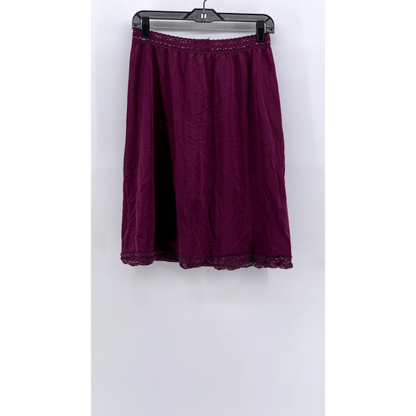 OLGA SECRET HUG Women's Vintage Plum Lace-Trim Half Slip Skirt SZ XL