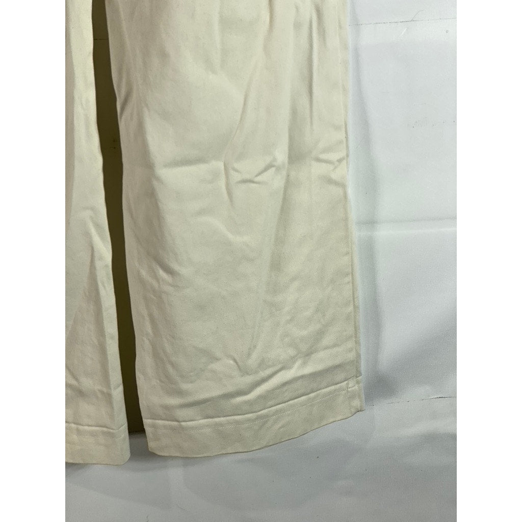 MAISON BLANCHE All Gender Coconut Milk Asymmetrical Straight Leg Trousers SZ 4