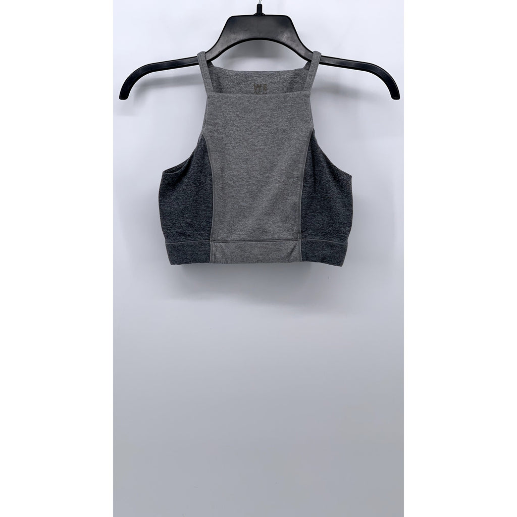 WEME Women's Heather Gray Active Halter Sleeveless  Cropped Top SZ S
