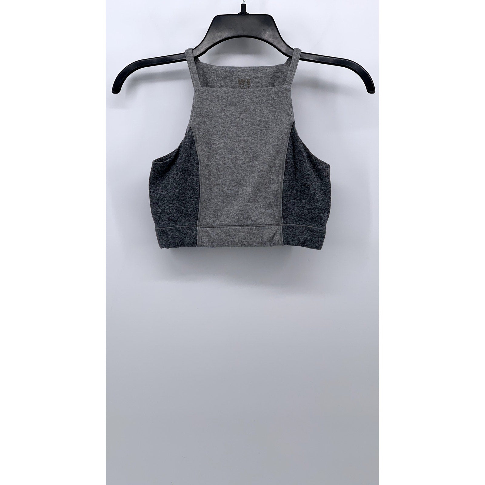 WEME Women's Heather Gray Active Halter Sleeveless  Cropped Top SZ S