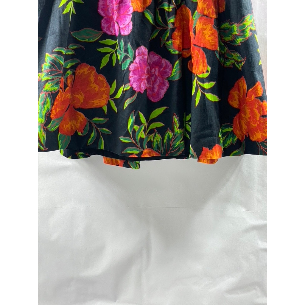 EXPRESS Women's Black Floral Print A-Line Mini Skirt SZ 6
