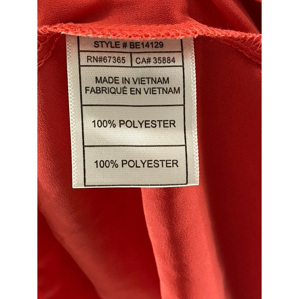 BB DAKOTA Women’s Orange Back Keyhole Layered Crewneck Tank Top SZ M