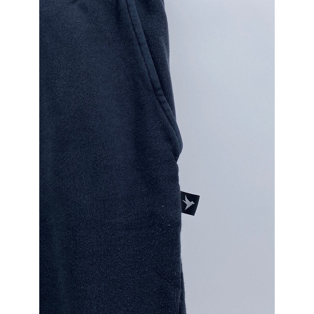 KONUS Men's Washed Black Ribbed Pull-On Drawstring Casual Jogger Pant SZ L