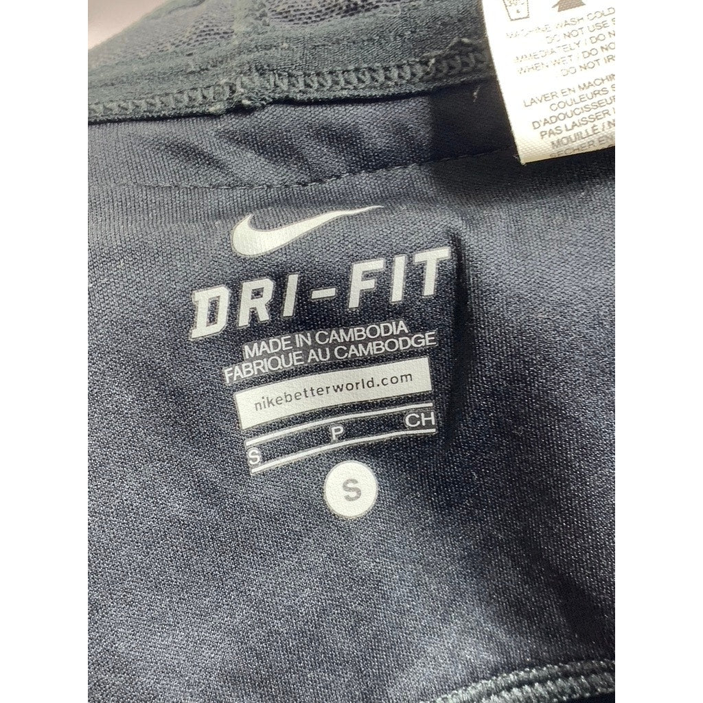 NIKE Women's Black Dri-Fit Reflective Zip-Ankle Inner Drawstring Leggings SZ S