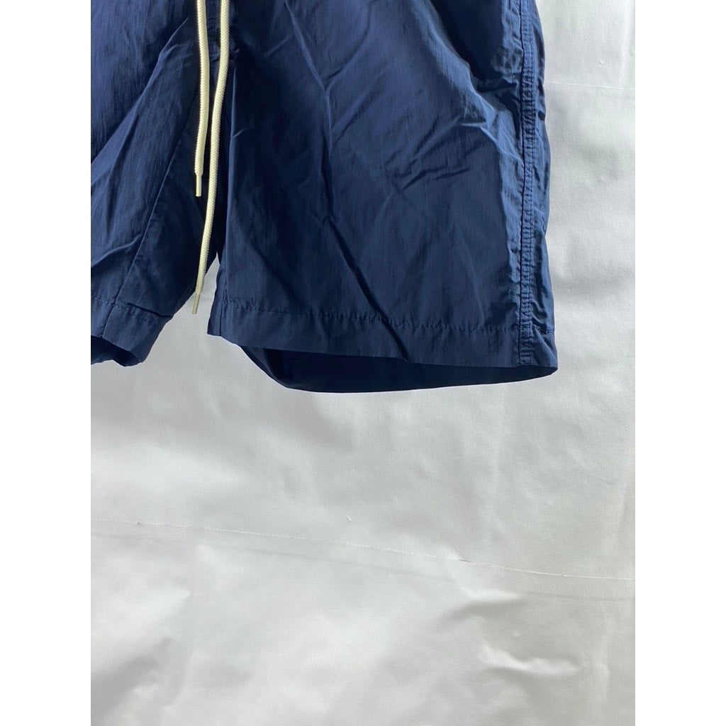 UNIQLO Boy's Navy Blue Lined Drawstring Waist Swim Trunks SZ M