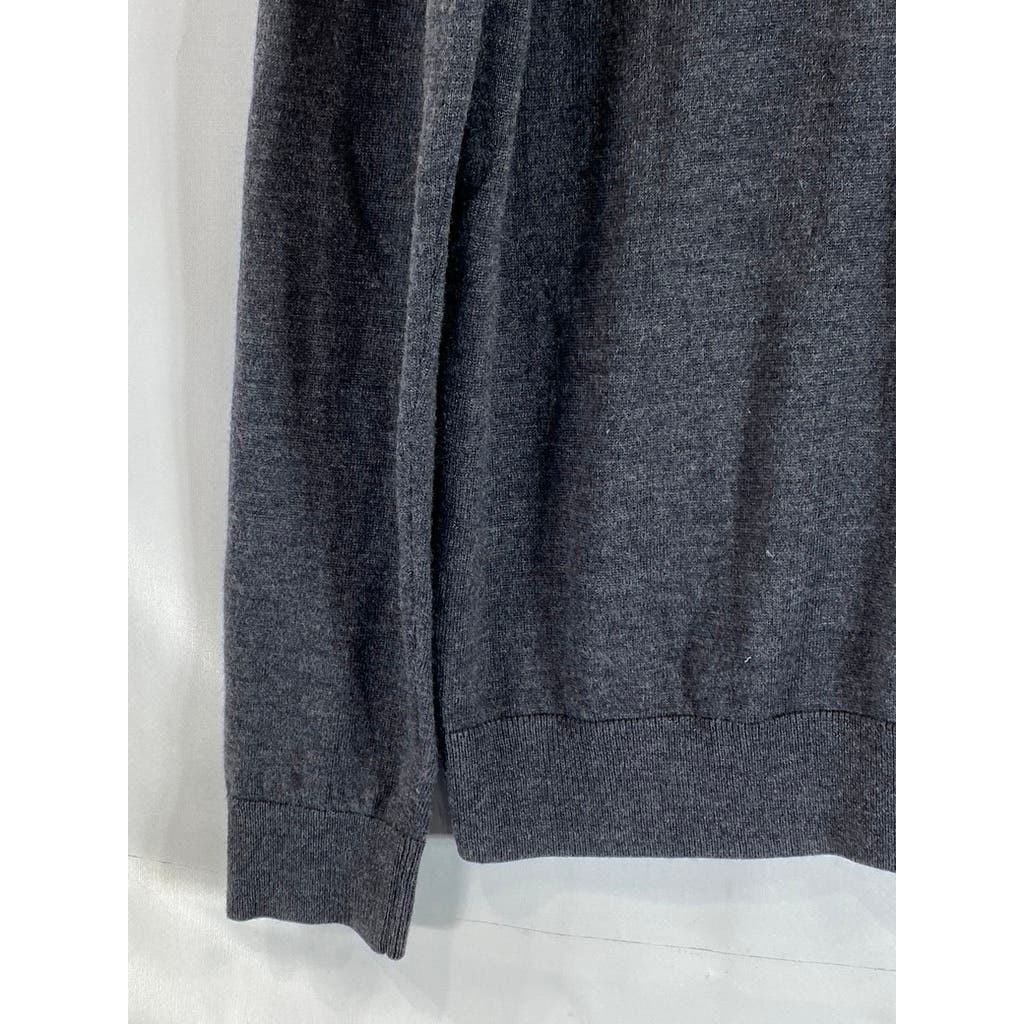 A.P.C Men's Charcoal Pullover Long Sleeve Merino Wool Mock-Neck Sweater SZ M