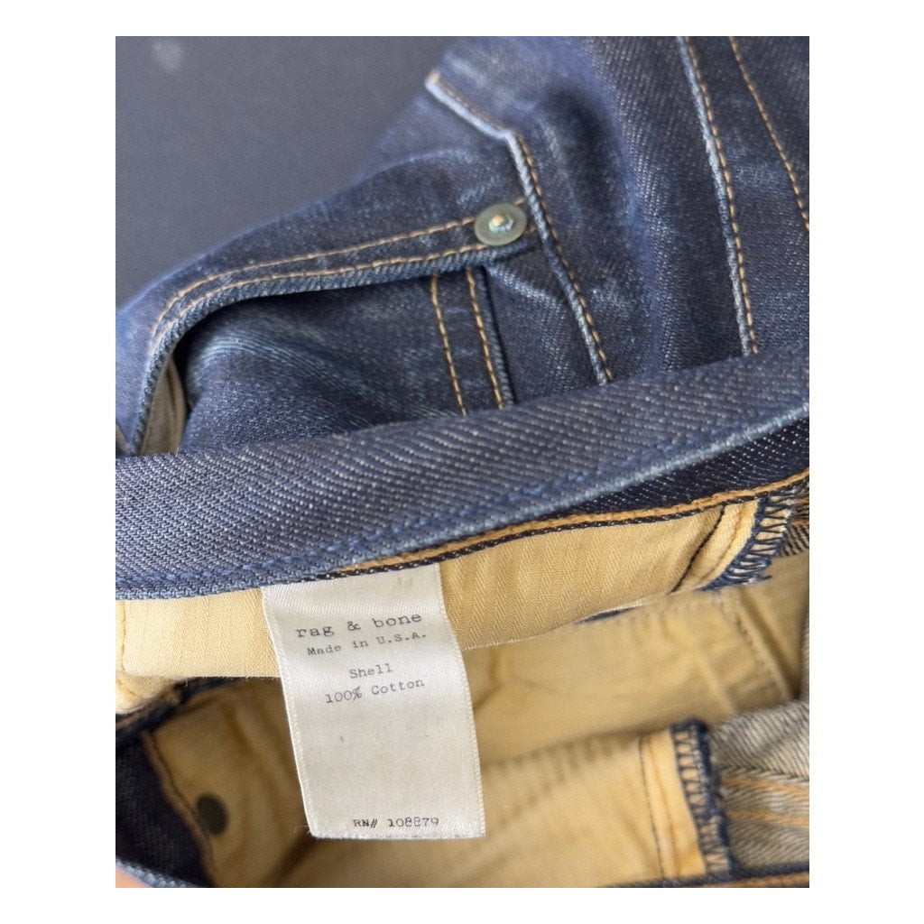 RAG & BONE Men's Dark Blue R15X Slim Straight Five-Pocket Denim Jean SZ 29