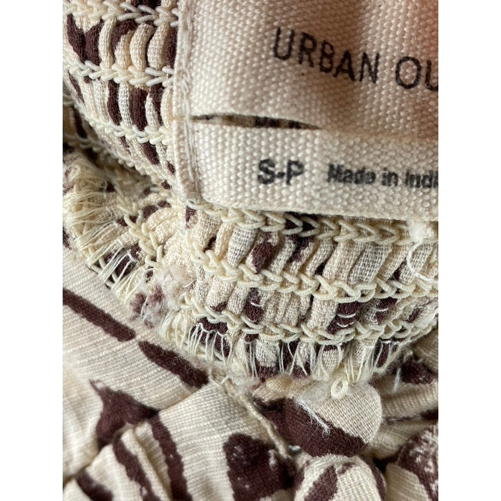 URBAN OUTFITTERS Women's Tan Multi Claudette Zig-Zag Smock Tank Mini Dress SZ S