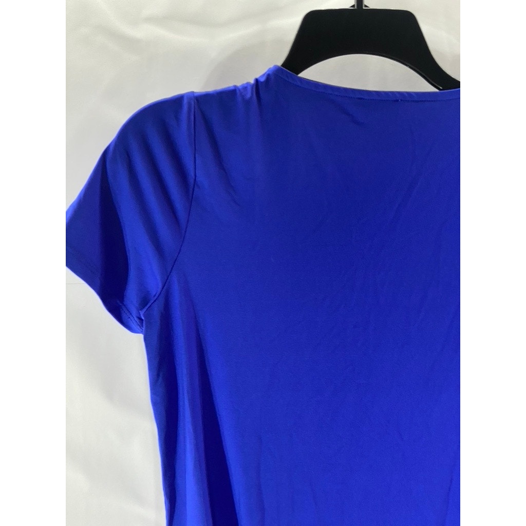 COLLECTION PIMKIE Women’s Royal Blue Cinched-Front Short Sleeve Top SZ L