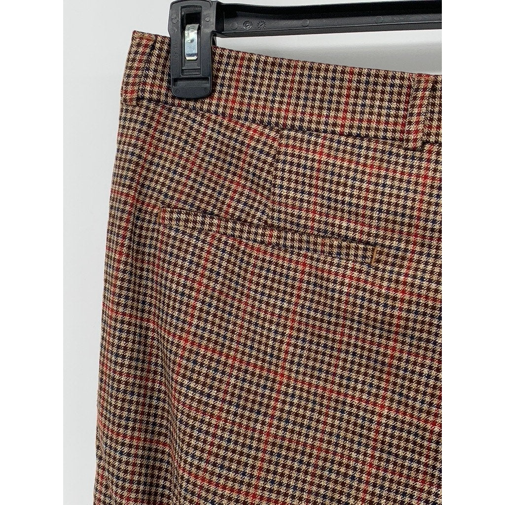 DEVRED 1902 Men's Brown Houndstooth Slim-Fit Regular Cuffed Pant SZ 38
