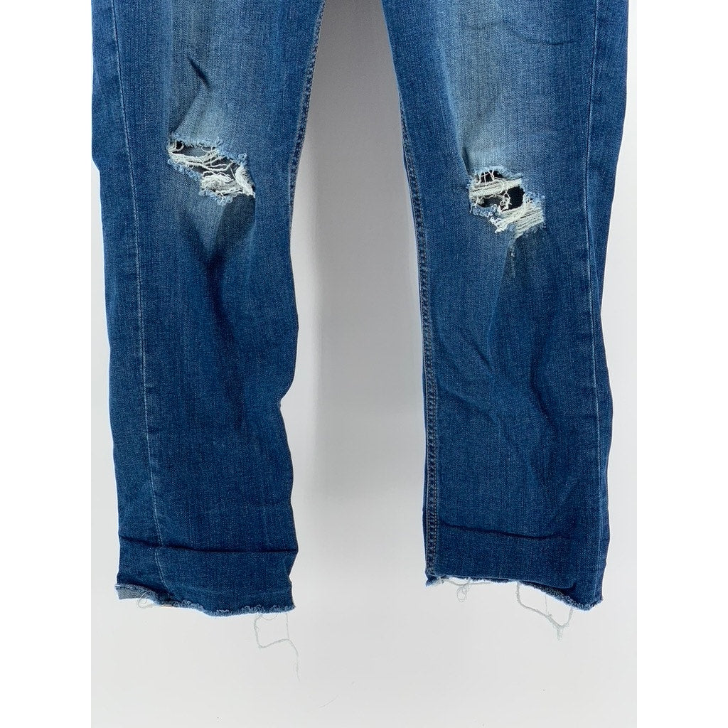 OLD NAVY Women's Blue Distressed Boyfriend Straight Jeans SZ 6