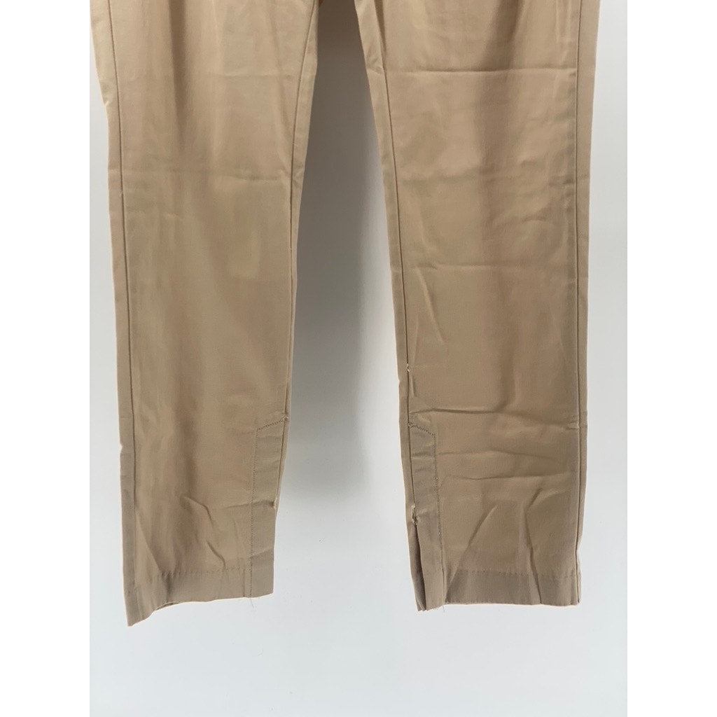 ZANEROBE Men's Tan Straight-Leg Wool-Blend Spilt Hem Pants SZ 32