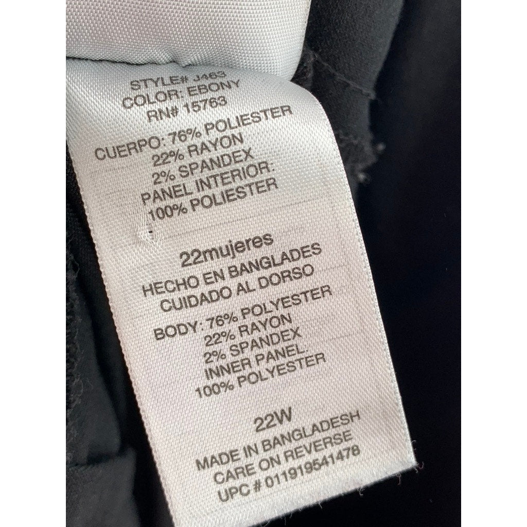JUST MY SIZE Women's Plus Black Solid Pants SZ 22W