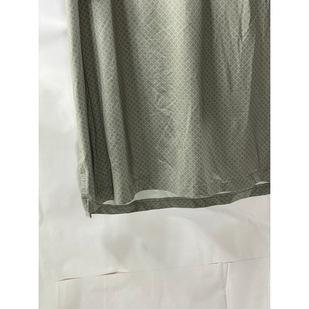 ADIDAS Men's Gray Diamond Print Short Sleeve Golf Polo Shirt SZ L