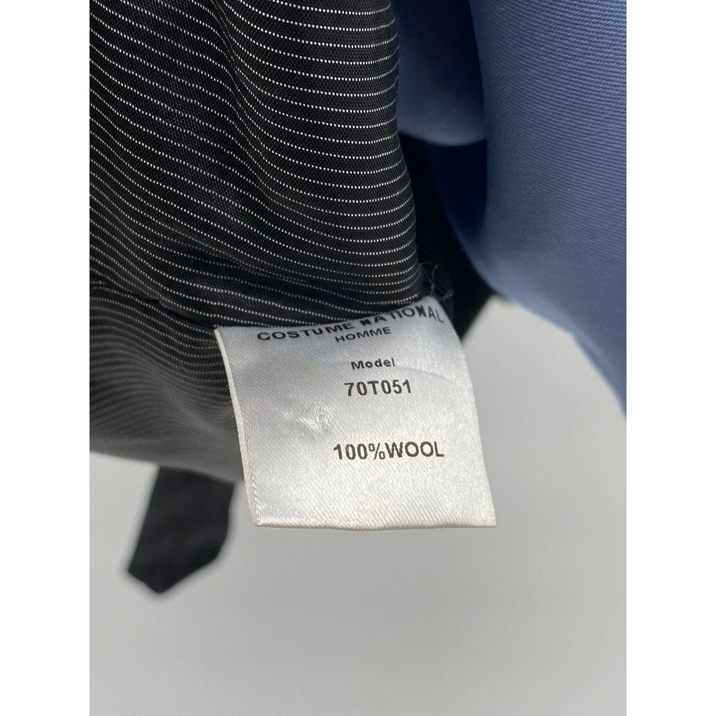 CUSTOME NATIONAL Men's Light Blue Wool Five-Button Adjustable Suit Vest SZ 48