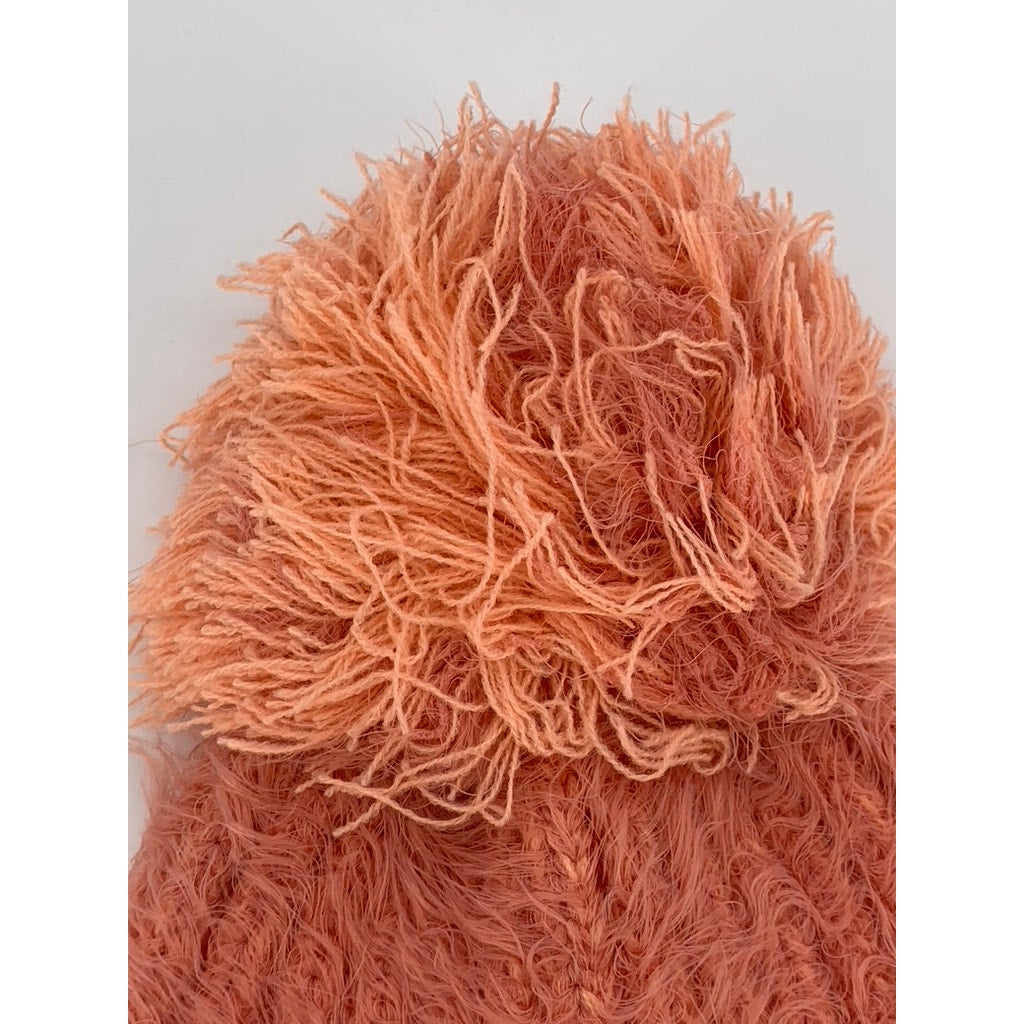 SHIRALEAH Chicago Women's Peach Knit Pom-Pom  Fuzzy Bailey Beanie SZ OS