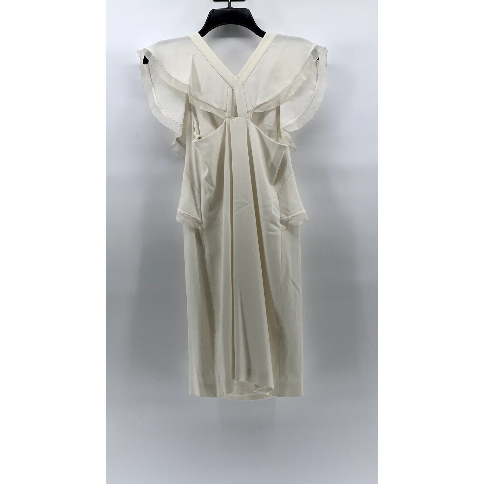 CLUB MONACO Women’s White Irina Ruffle-Sleeve Sheath Knee-Length Dress SZ 2
