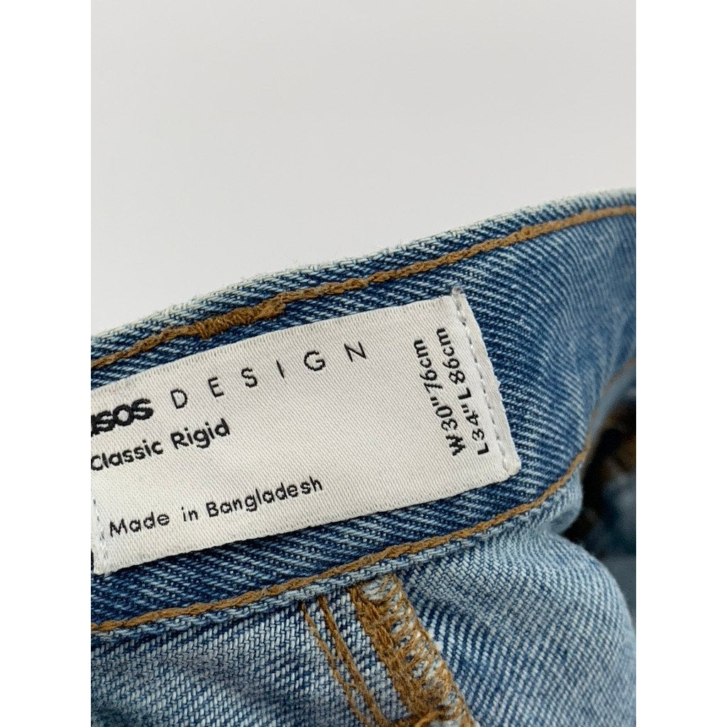 ASOS DESIGN Men's Blue Denim Classic Rigid Jeans SZ 30X34