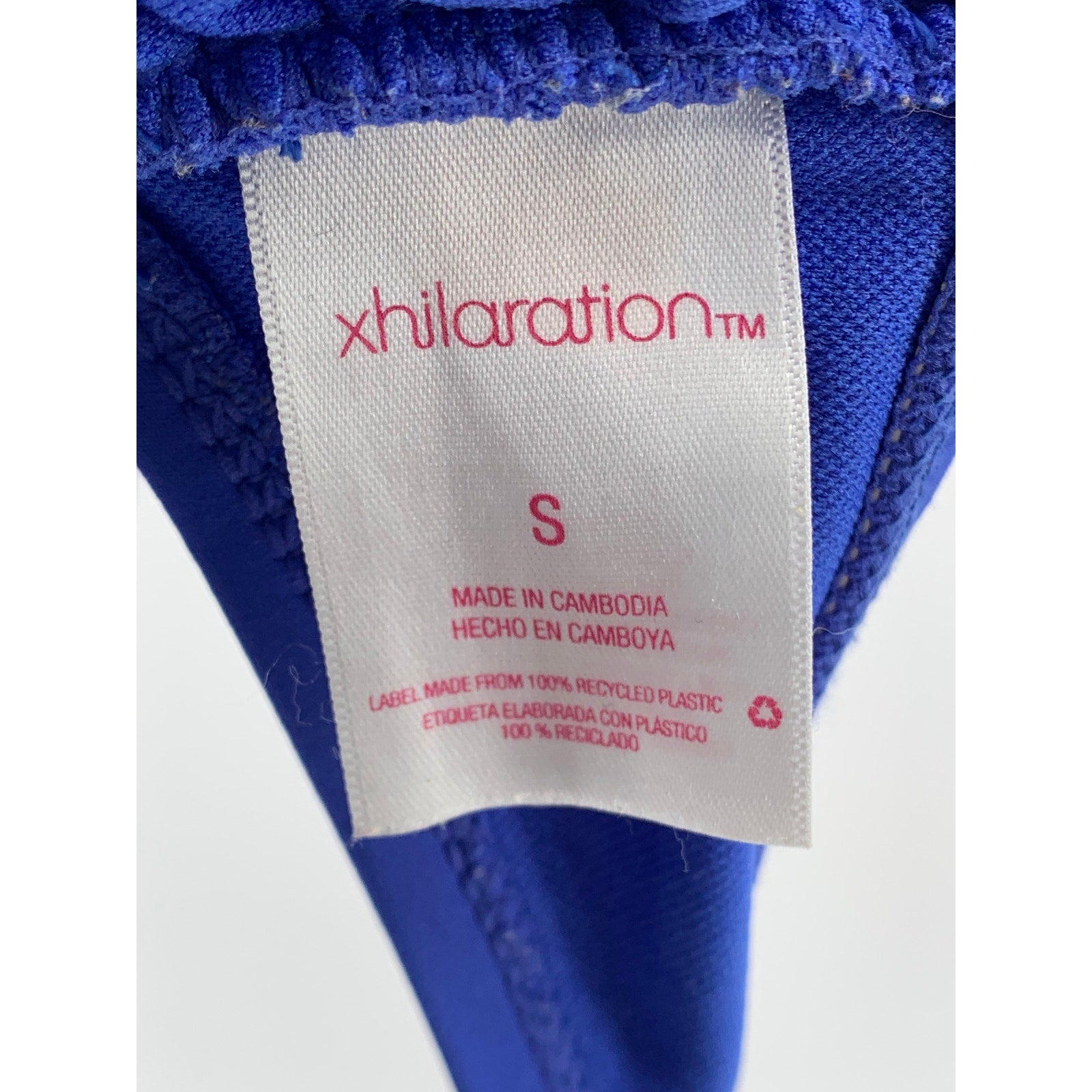XHILARATION Women's Royal Blue Cutout V-Neck Halter Swim Top SZ S