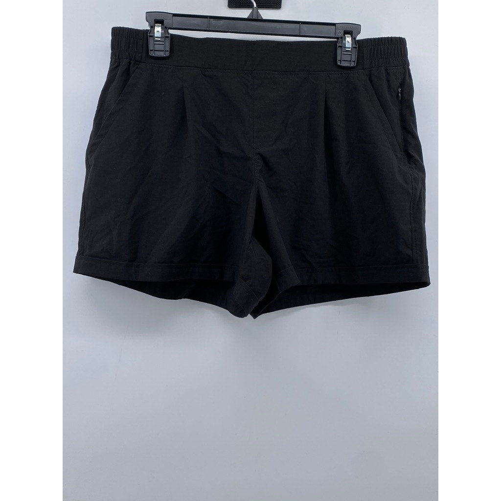 RBX Women's Black Solid Pull-On Active Shorts SZ L