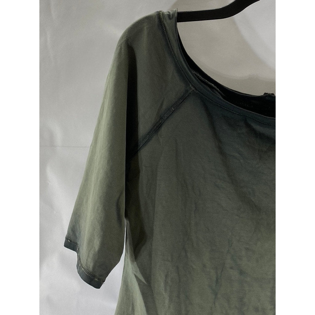 WE THE FREE Women's Washed Black On-Off The Shoulder Short Sleeve Top SZ M